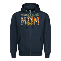 Navy world is best mom Zipper Hoodie - RacoonDesign