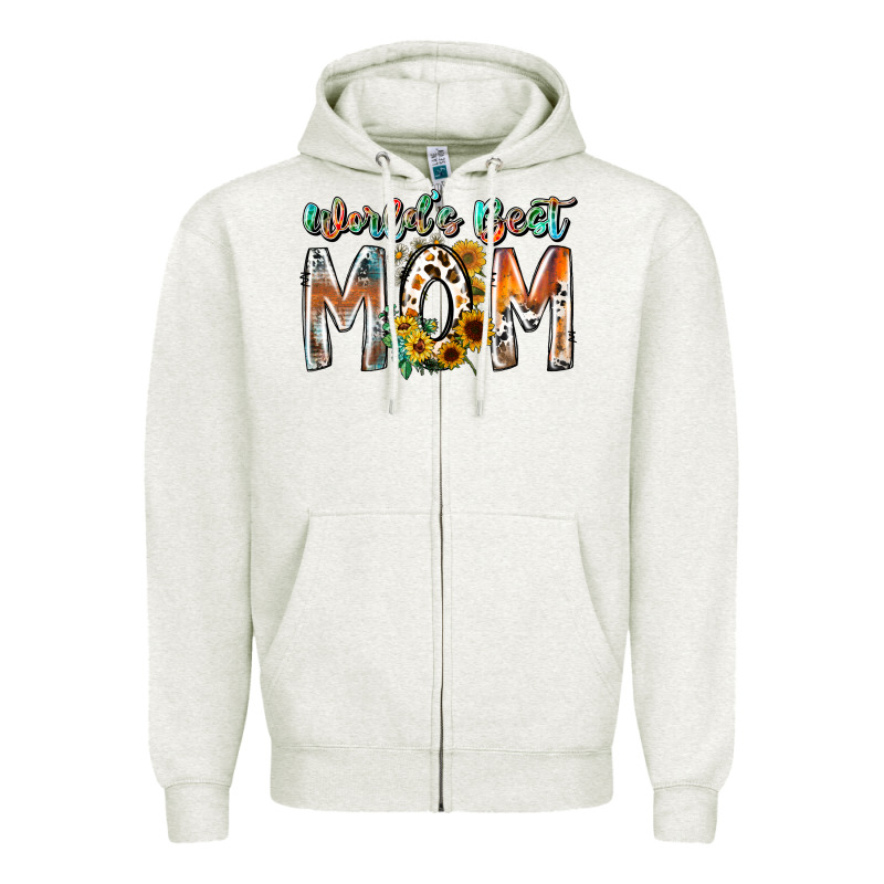 World Is Best Mom Zipper Hoodie by RacoonDesign | Teevron