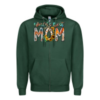 Sports Green world is best mom Zipper Hoodie - RacoonDesign