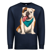 Navy english bulldog Premium Sweatshirt - Artiststas