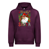 Mauve Wine Howdy Santa Urban Hoodie - NancyCooperArtShop