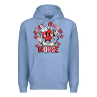 Colony Blue cupids favorite nurse Premium Hoodie - MaliasSmallBusiness