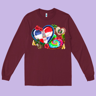 Western Leopard  Dominican Republic  Hearts Long Sleeve Tee Designed By Adodesignshop