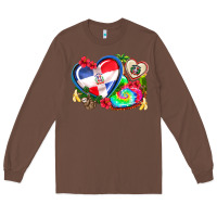 Chestnut western leopard  dominican republic  hearts Long Sleeve Tee - AdoDesignShop