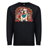 Black english bulldog floral rainbow Premium Sweatshirt - Artiststas