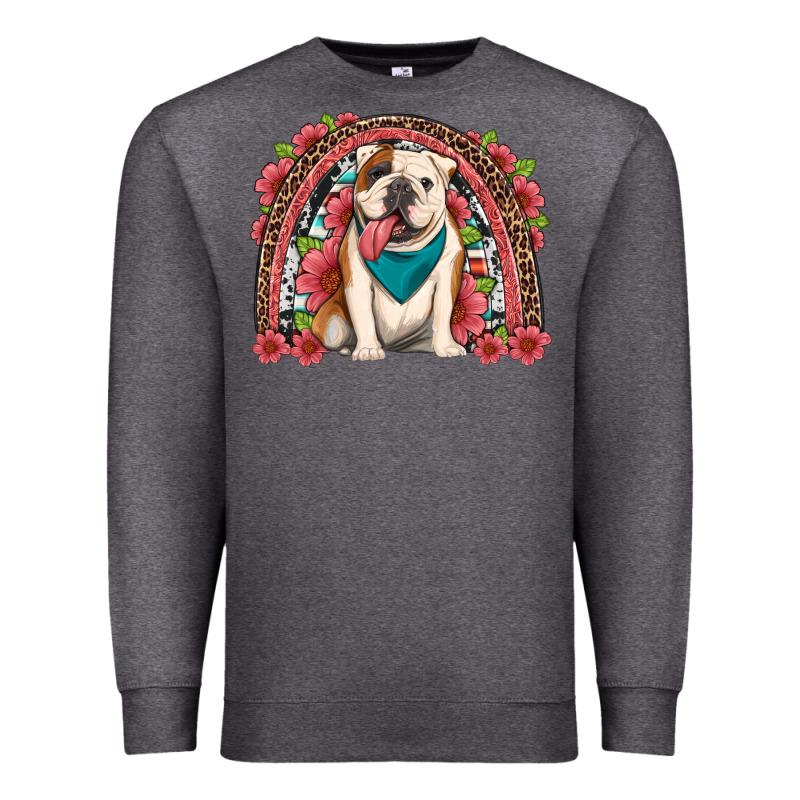 English Bulldog Floral Rainbow Premium Sweatshirt by Artiststas | Teevron