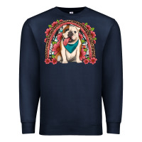 Navy english bulldog floral rainbow Premium Sweatshirt - Artiststas