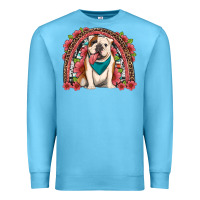 Ocean Blue english bulldog floral rainbow Premium Sweatshirt - Artiststas