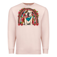 Pale Pink english bulldog floral rainbow Premium Sweatshirt - Artiststas