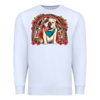 White english bulldog floral rainbow Premium Sweatshirt - Artiststas