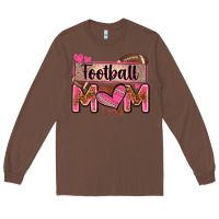 Chestnut football mom with leopard Long Sleeve Tee - Zillion Design Studio