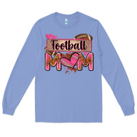 Colony Blue football mom with leopard Long Sleeve Tee - Zillion Design Studio