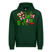 Forest Green Candy Cane Crew Urban Hoodie - MaliasSmallBusiness