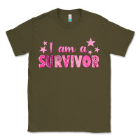 Army Green I Am a Survivor Breast Cancer Classic Tee - texasbilliewilder