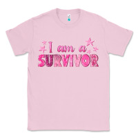 Bubblegum Pink I Am a Survivor Breast Cancer Classic Tee - texasbilliewilder