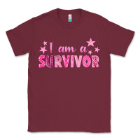 Burgundy I Am a Survivor Breast Cancer Classic Tee - texasbilliewilder