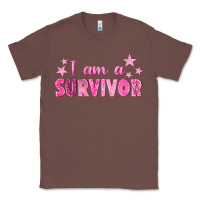 Chestnut I Am a Survivor Breast Cancer Classic Tee - texasbilliewilder