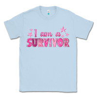 Dusty Blue I Am a Survivor Breast Cancer Classic Tee - texasbilliewilder