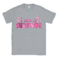 Heather Grey I Am a Survivor Breast Cancer Classic Tee - texasbilliewilder