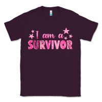 Plum I Am a Survivor Breast Cancer Classic Tee - texasbilliewilder