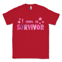 Red I Am a Survivor Breast Cancer Classic Tee - texasbilliewilder