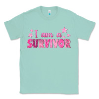 Seafoam I Am a Survivor Breast Cancer Classic Tee - texasbilliewilder