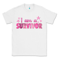 White I Am a Survivor Breast Cancer Classic Tee - texasbilliewilder