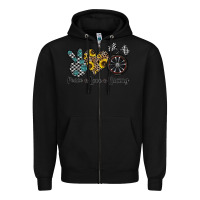 Black peace love racing Zipper Hoodie - CowhideDigitalArt