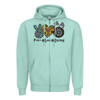 Seafoam peace love racing Zipper Hoodie - CowhideDigitalArt