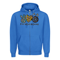 True Royal peace love racing Zipper Hoodie - CowhideDigitalArt