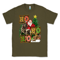 Army Green Christmas Trex Ho Ho Ho Santa Classic Tee - FaDigitalArtStudio