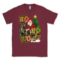 Burgundy Christmas Trex Ho Ho Ho Santa Classic Tee - FaDigitalArtStudio