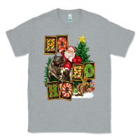 Heather Grey Christmas Trex Ho Ho Ho Santa Classic Tee - FaDigitalArtStudio