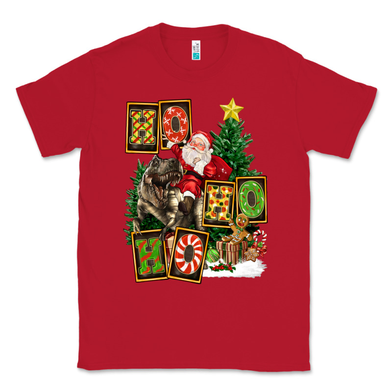 Christmas Trex Ho Ho Ho Santa Classic Tee by FaDigitalArtStudio | Teevron
