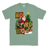 Sage Christmas Trex Ho Ho Ho Santa Classic Tee - FaDigitalArtStudio