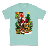 Seafoam Christmas Trex Ho Ho Ho Santa Classic Tee - FaDigitalArtStudio