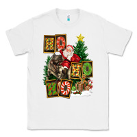White Christmas Trex Ho Ho Ho Santa Classic Tee - FaDigitalArtStudio