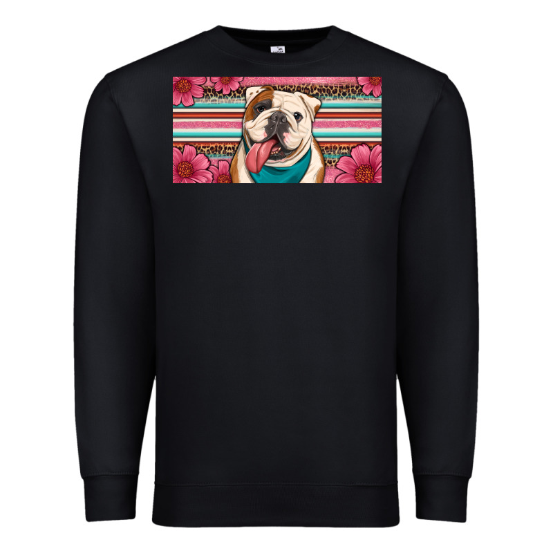 English Bulldog Floral License Plate Premium Sweatshirt by Artiststas | Teevron