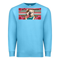Ocean Blue english bulldog floral license plate Premium Sweatshirt - Artiststas