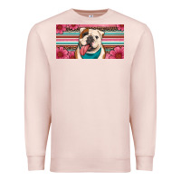 Pale Pink english bulldog floral license plate Premium Sweatshirt - Artiststas