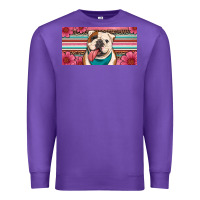 Purple english bulldog floral license plate Premium Sweatshirt - Artiststas