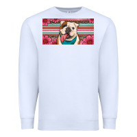 White english bulldog floral license plate Premium Sweatshirt - Artiststas