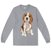 Heather Grey beagle Long Sleeve Tee - RanaPortraitStore