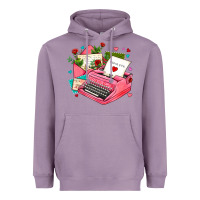Lavender pink typewriter and letters Heavyweight Hoodie - AdoDesignShop