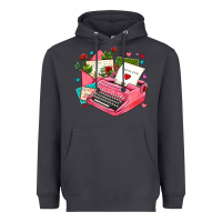Smoke pink typewriter and letters Heavyweight Hoodie - AdoDesignShop