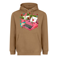 Toasted Coconut pink typewriter and letters Heavyweight Hoodie - AdoDesignShop