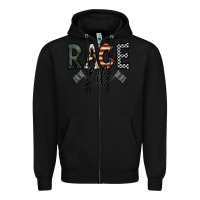 Black race life Zipper Hoodie - CowhideDigitalArt