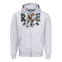 Heather Grey race life Zipper Hoodie - CowhideDigitalArt