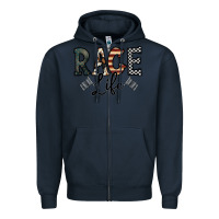 Navy race life Zipper Hoodie - CowhideDigitalArt