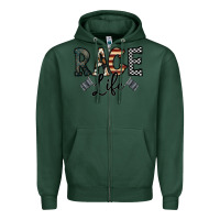 Sports Green race life Zipper Hoodie - CowhideDigitalArt